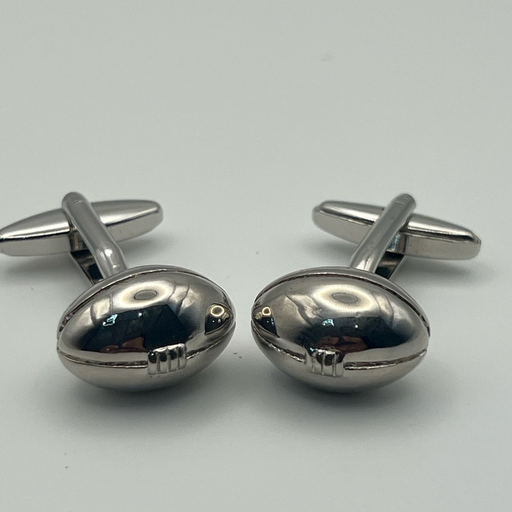 Polished Silver Oval Cufflinks